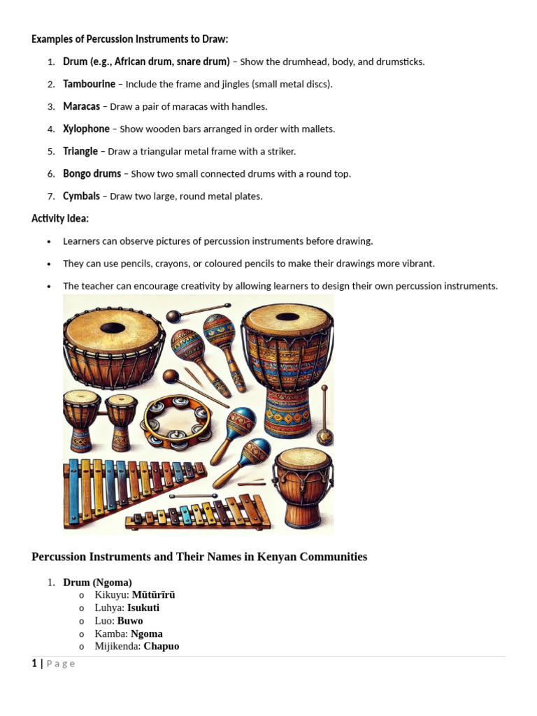 Types Of Percussion Instruments In Kenya