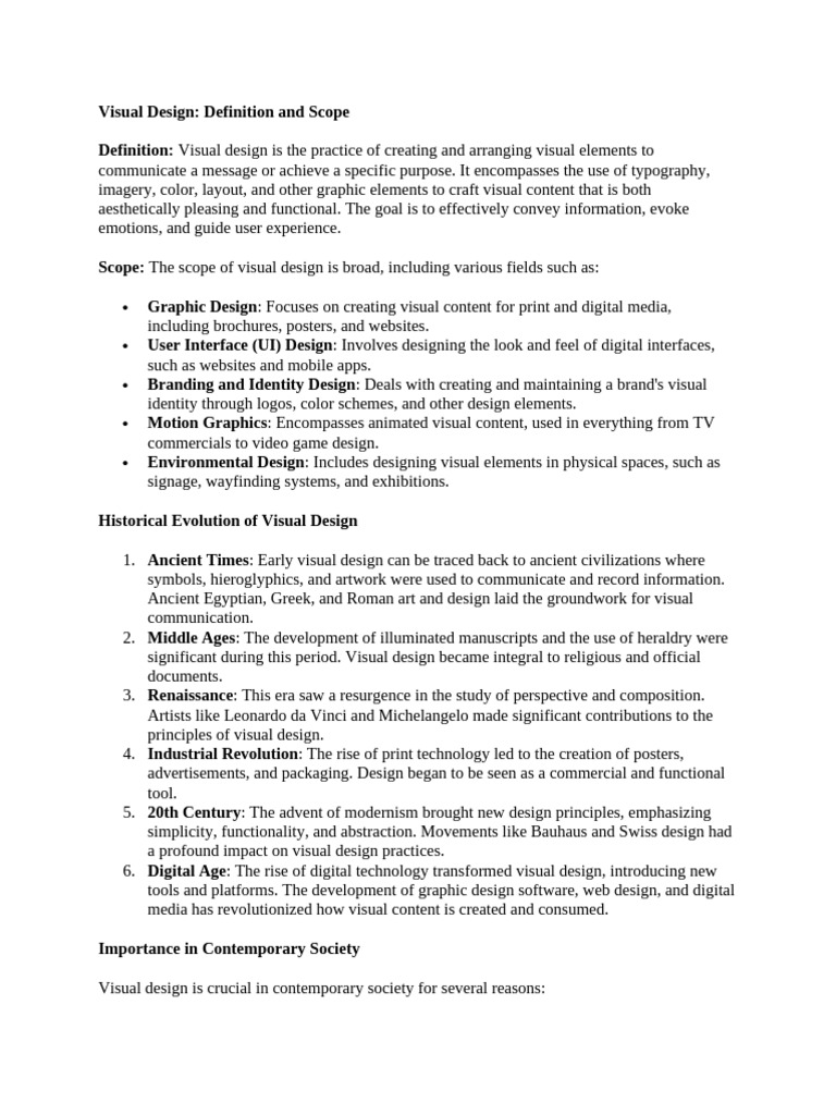 Visual Design: Definition and Scope | PDF | Communication Design ...