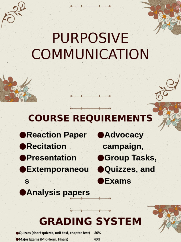 Purposive Communication Course Overview | PDF | Communication ...