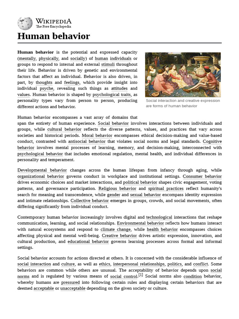 Understanding Human Behavior Dynamics | PDF | Human Behavior | Deviance ...