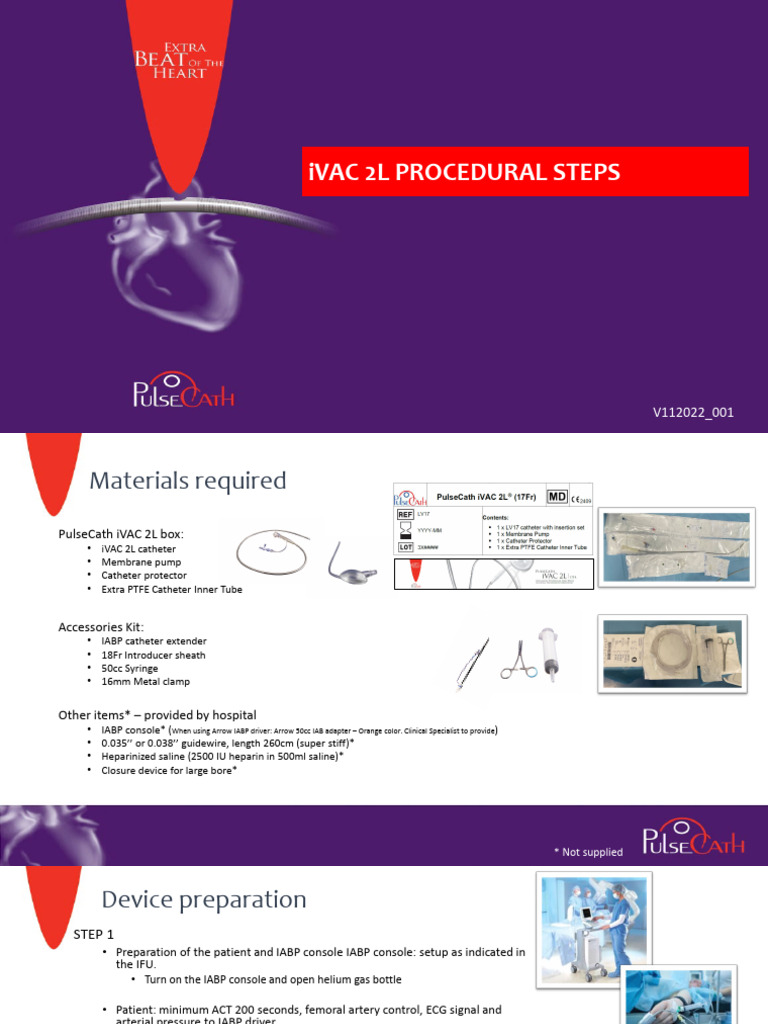 iVAC 2L Procedure Steps Guide | PDF | Catheter | Cardiovascular System