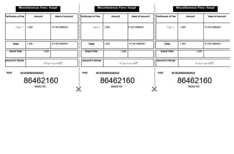 Naqal Miscellaneous Fees Breakdown | PDF