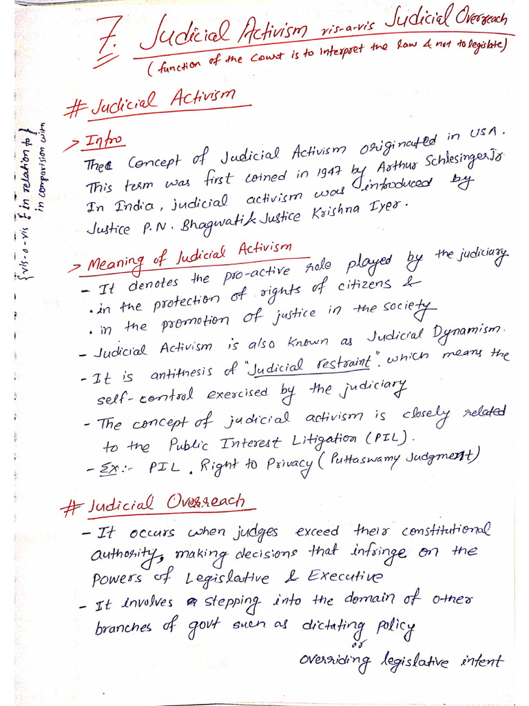 Judicial Activism Vis A Vis Judicial Overreach, Topic 07, LB 405iOS | PDF