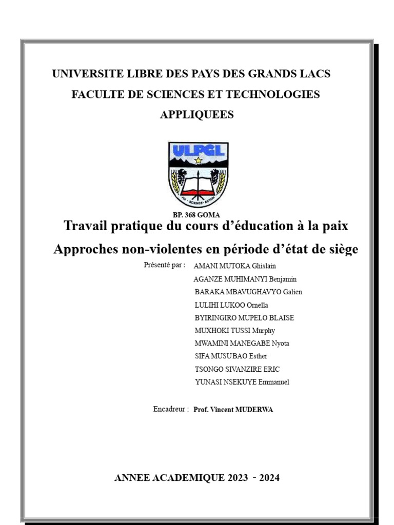 Approches Non-Violentes en État de Siège | PDF | Non-violence ...