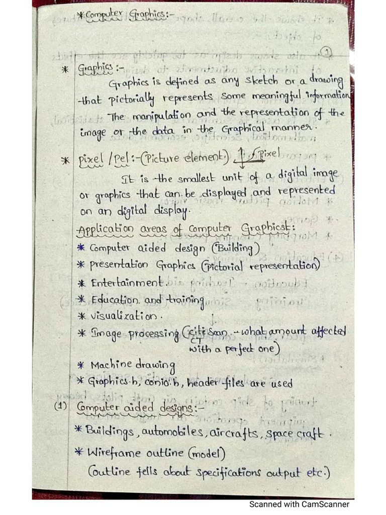 CG Complete Class Notes | PDF
