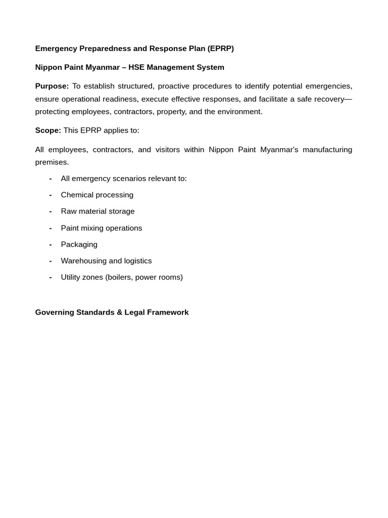 Emergency Preparedness Plan Overview | PDF | Emergency Management ...