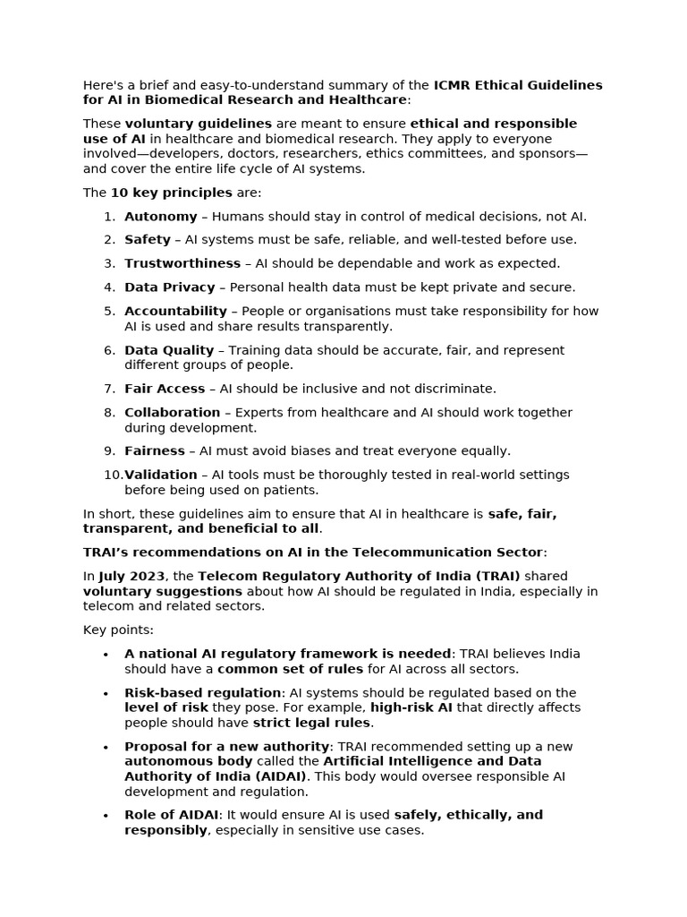 Ethical AI Guidelines and Regulations in India | PDF | Artificial ...