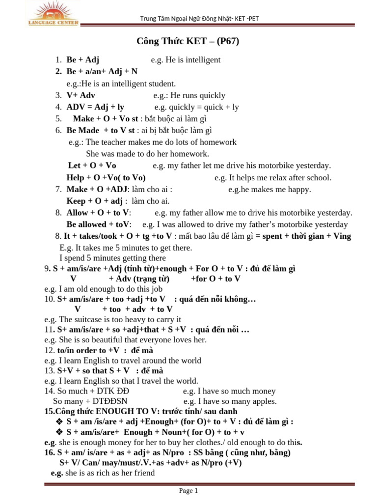 KET-PET English Grammar Formulas | PDF | Chess Theory | Chess Openings