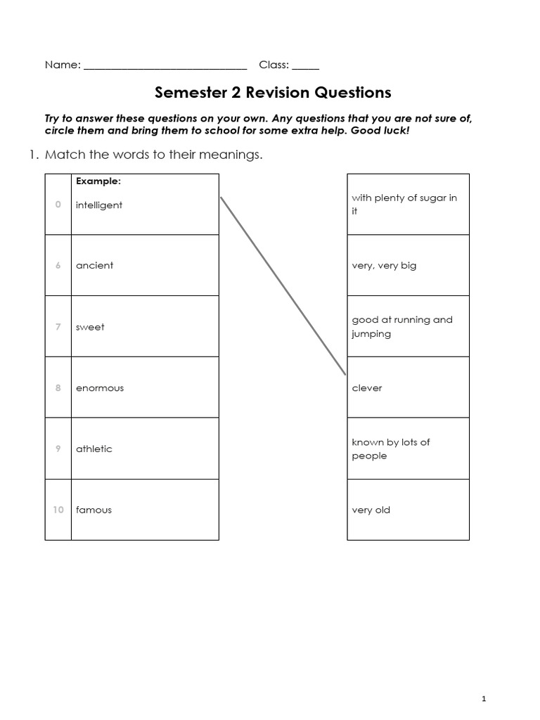 Semester 2 Revision Questions Guide | PDF | Cuisine | Foods