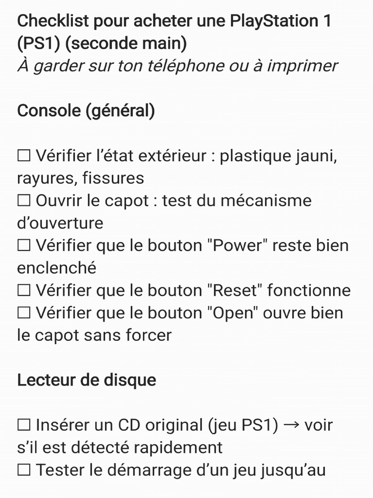 Checklist PS1 (Playstation 1) | PDF