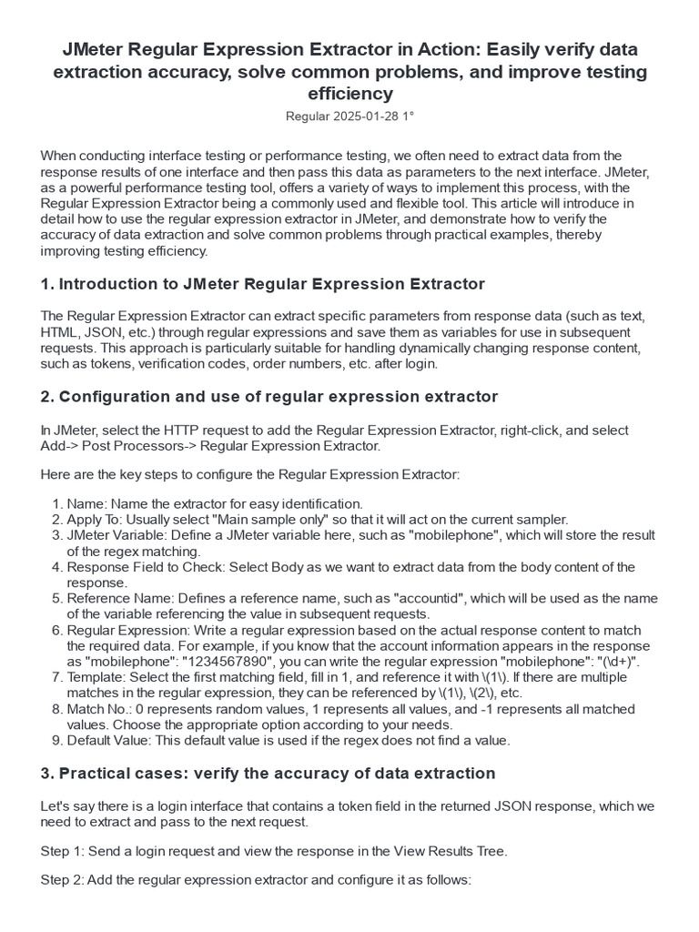 Jmeter Regular Expression Extractor in Action: Easily Verify Data ...