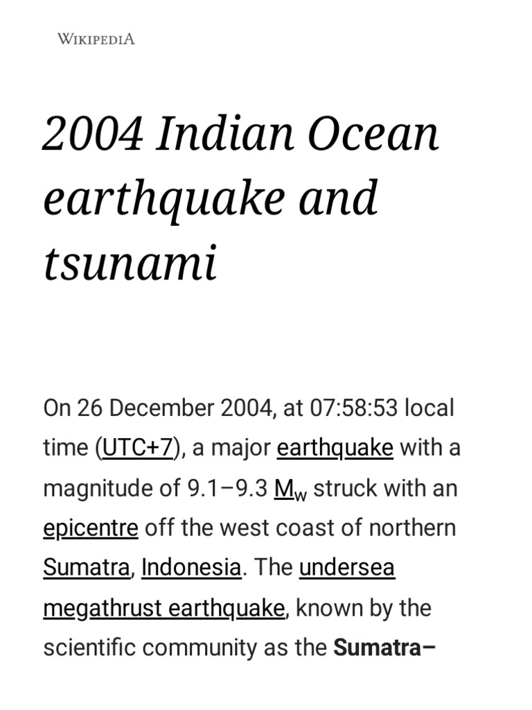2004 Indian Ocean Tsunami Overview | PDF | Tsunami | Earthquakes