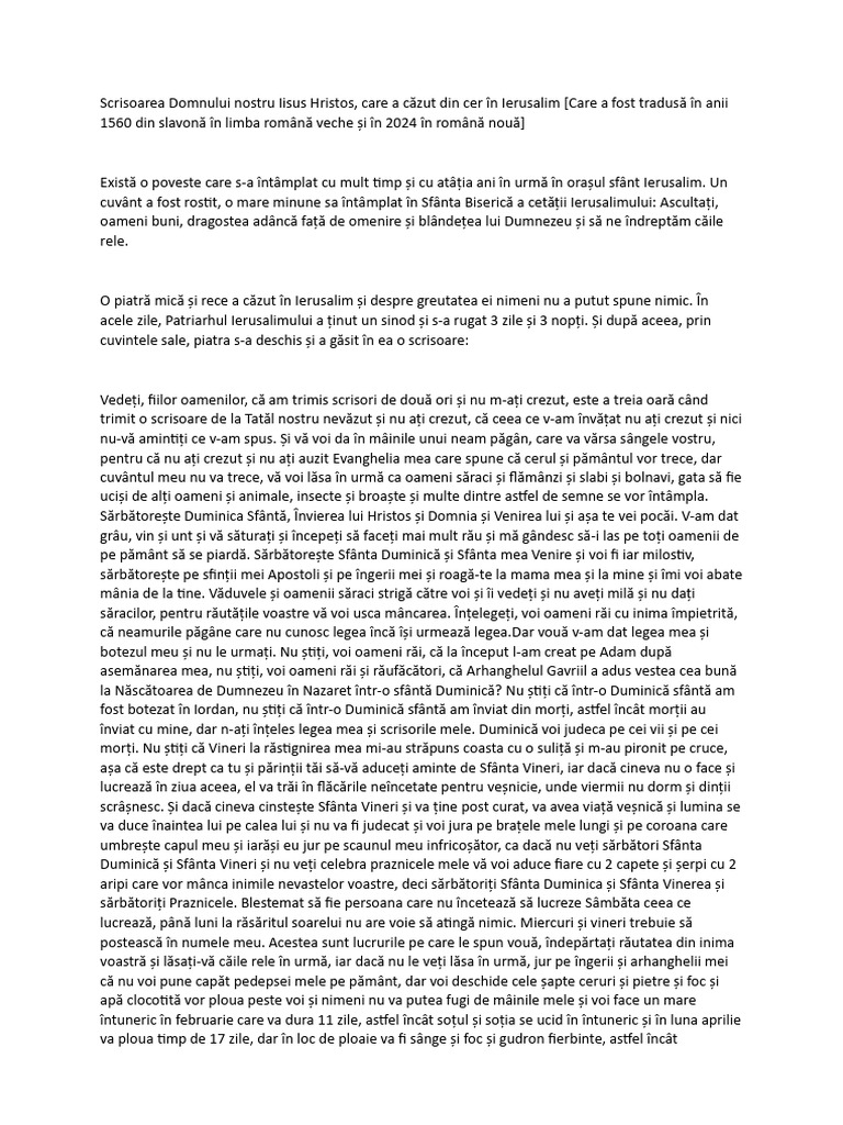 Scrisoare A | PDF