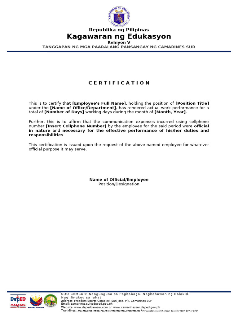 Load Allowance Certification 2025 | PDF