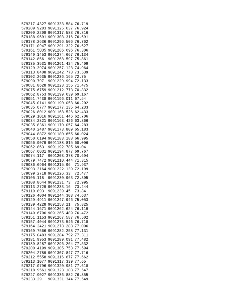 UTM-5 Coordinate Data Analysis | PDF