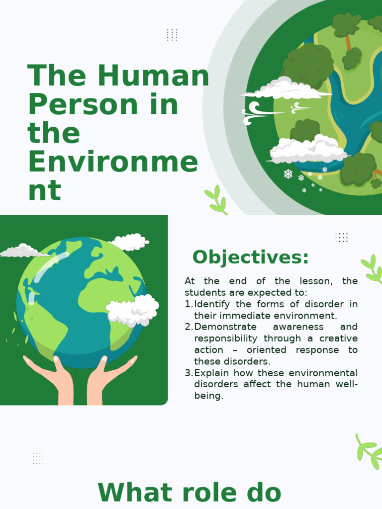 Week 7 The Human Person in The Environment | PDF | Liberal Arts Education