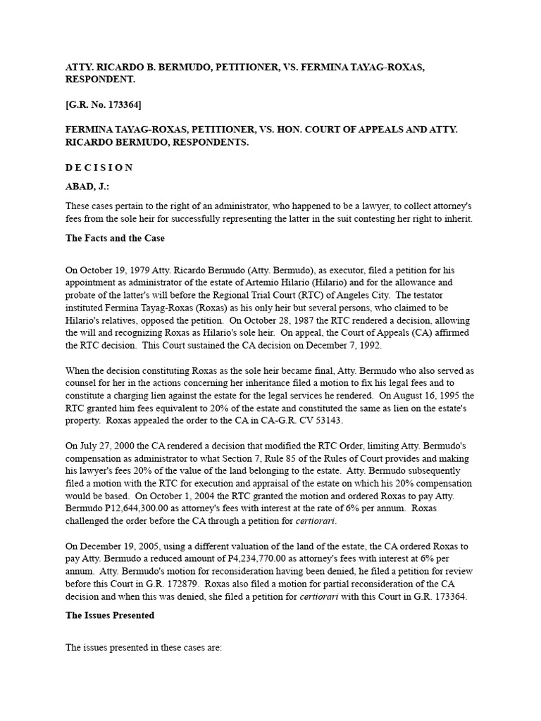 Attorney Fees Dispute in Inheritance Case | PDF | Lawsuit | Probate