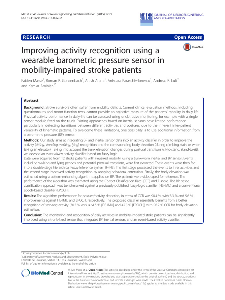 Enhanced Activity Recognition for Stroke Patients | PDF | Fuzzy Logic ...