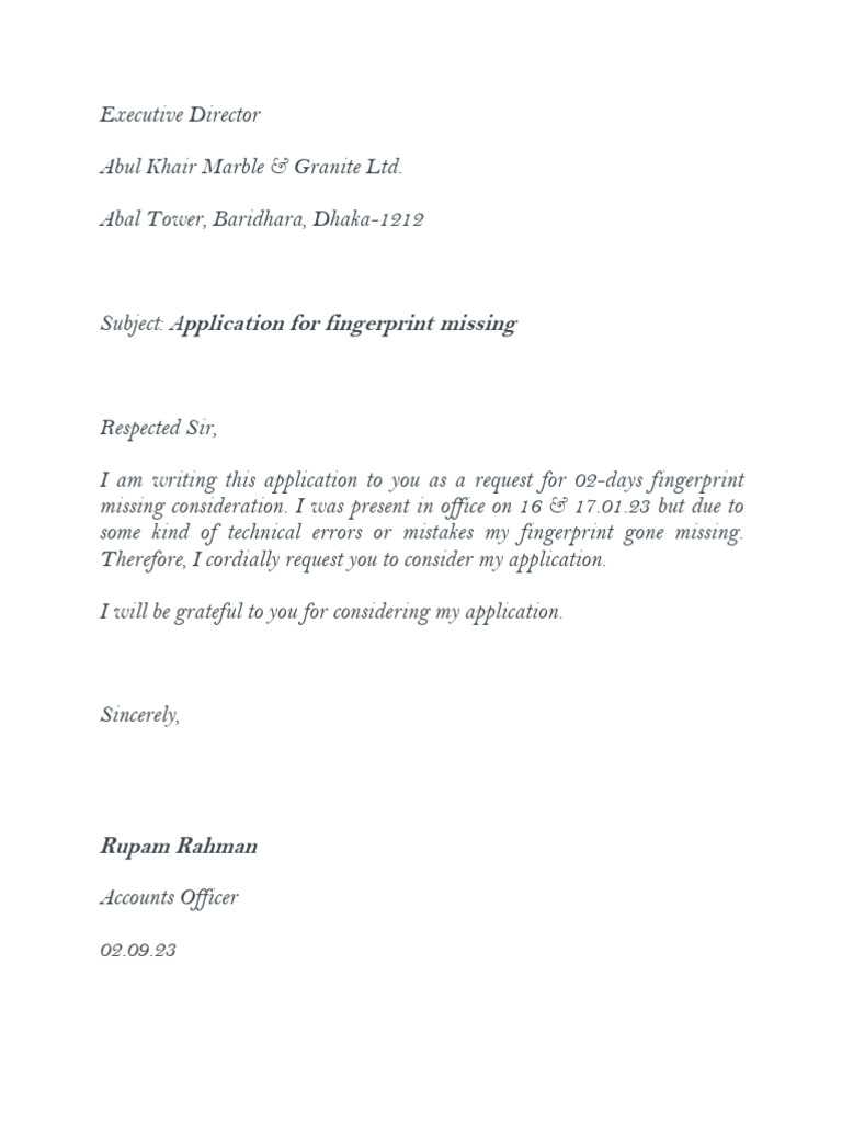 Fingerprint Missing Application | PDF