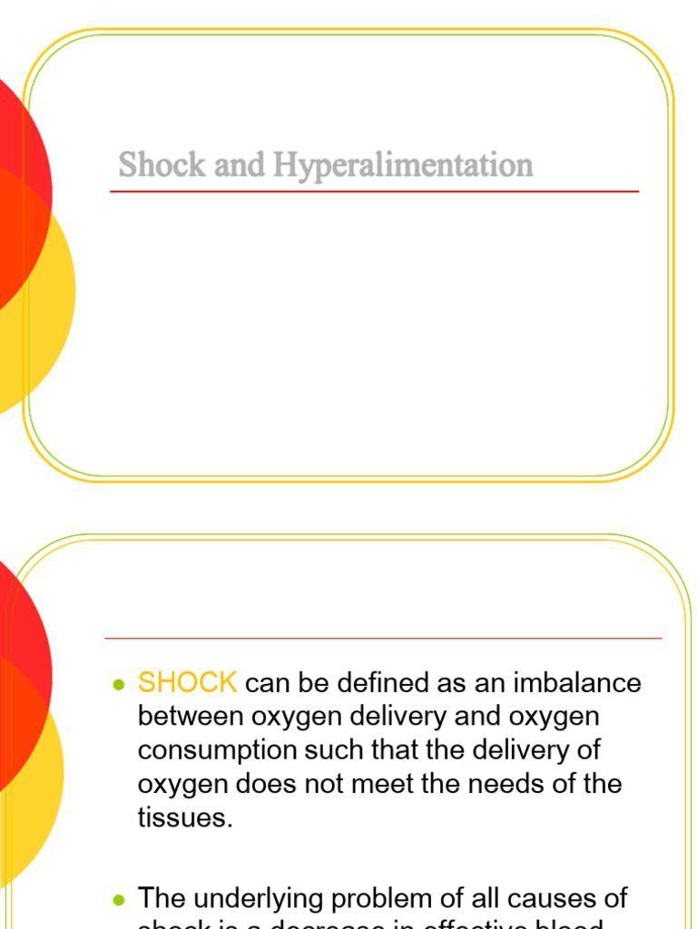 Shock and Hyperalimentation Overview | PDF | Shock (Circulatory ...