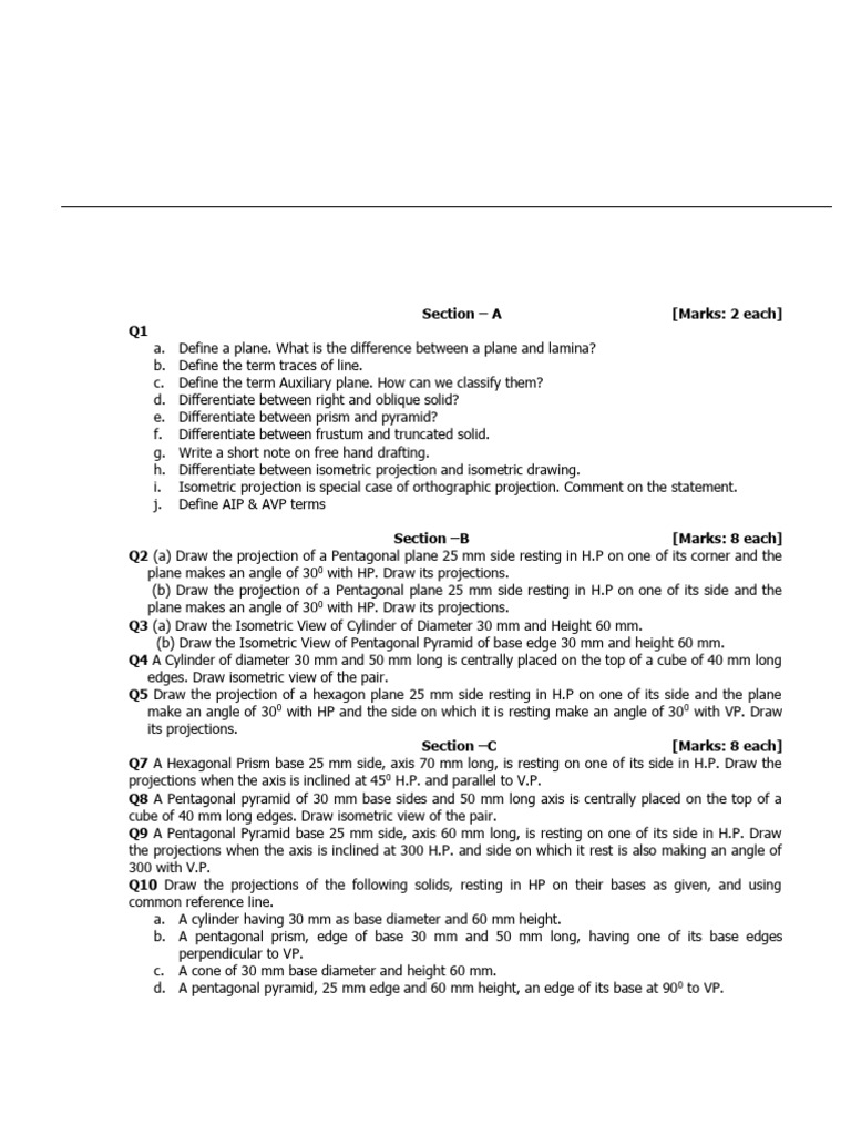 EGD Model Paper I: Geometric Projections | PDF | Geometric Shapes ...