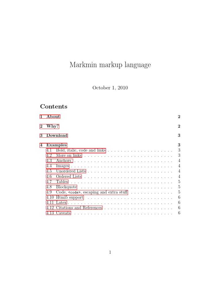 Markmin Markup Language Overview | PDF | Markup Language | Html