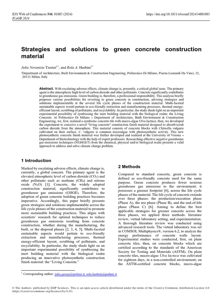 Green Concrete Construction Strategies | PDF | Greenhouse Gas | Concrete