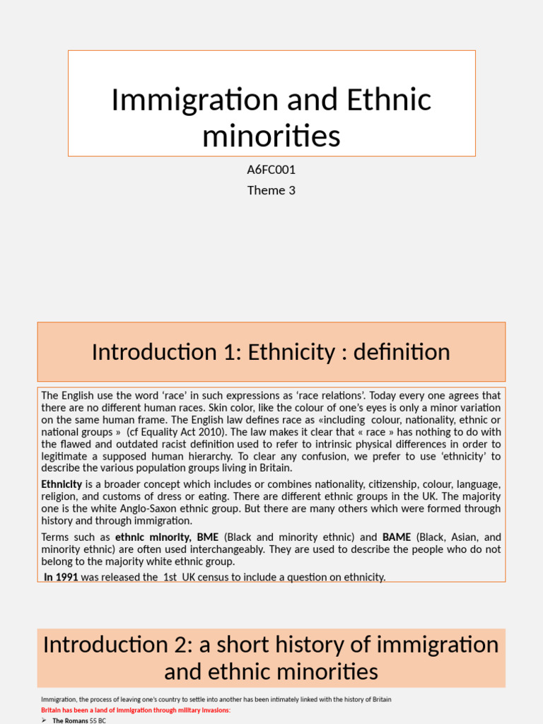 Immigration and Ethnic Minorities in UK | PDF | Immigration
