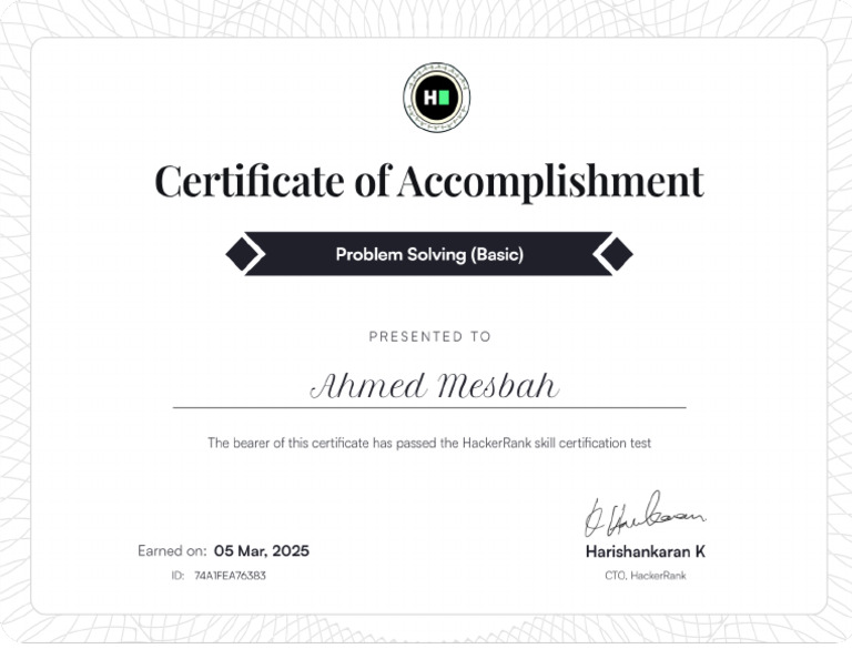 Problem Solving Basic Certificate | PDF