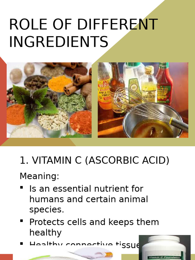 Understanding Food Ingredients Roles | PDF | Nutmeg | Spice