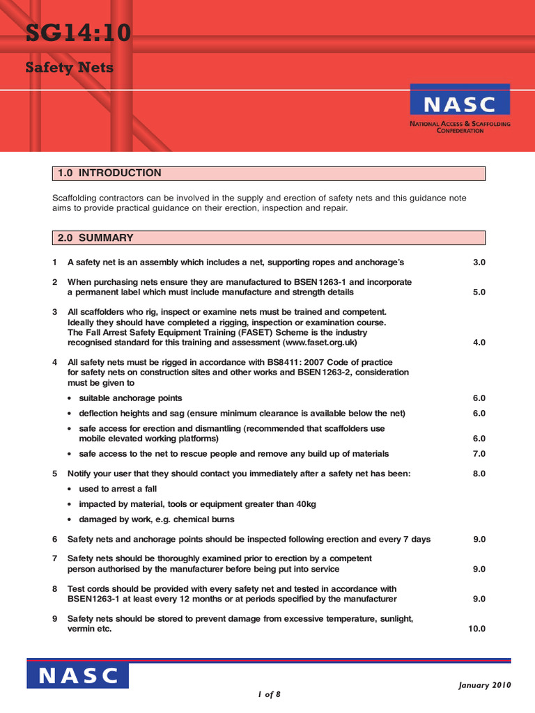 Safety Nets: Rigging and Inspection Guide | PDF | Safety