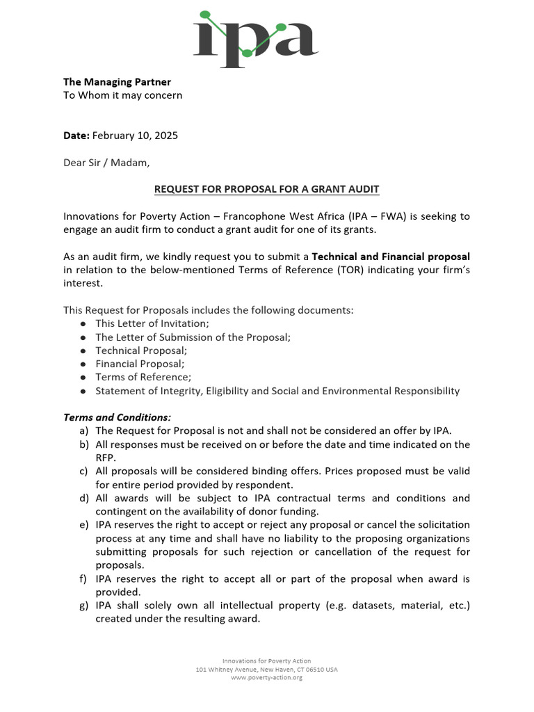 Final - IPA - Togo - FFID Audit RFP - FFID-22-10012 - 012025 - Signed ...