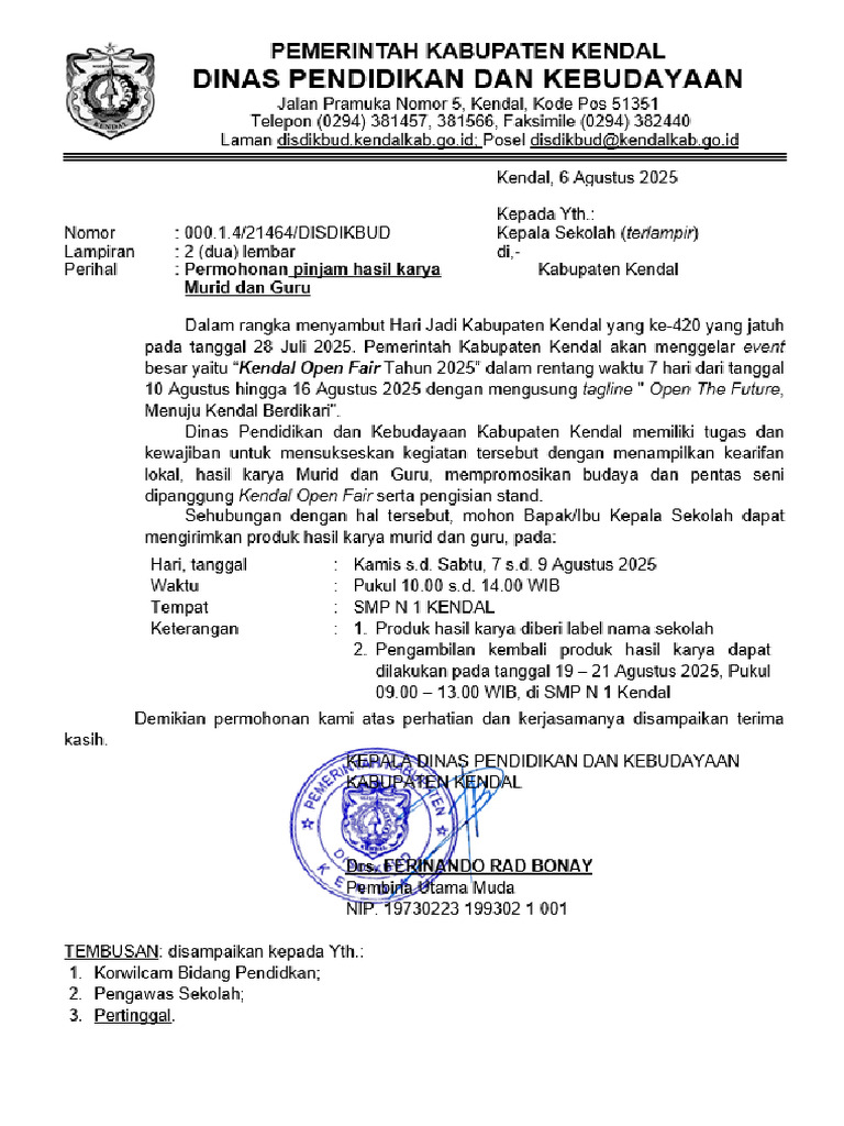 Permohonan Pinjam Hasil Karya Murid-Guru | PDF