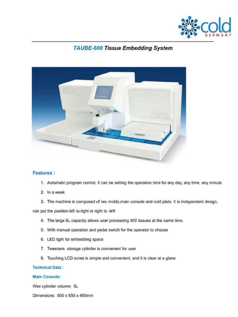 Taube Cold Embedding Center | PDF