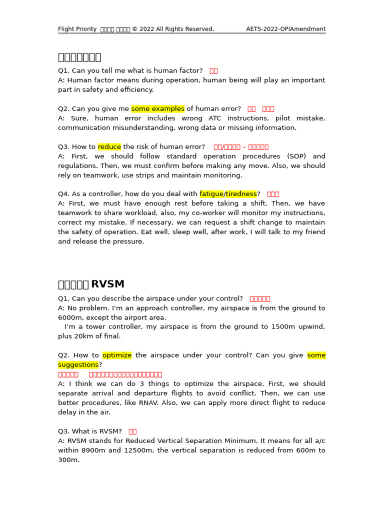 AETS2022新话题归纳第三版1 | PDF | Unmanned Aerial Vehicle | Instrument Flight Rules