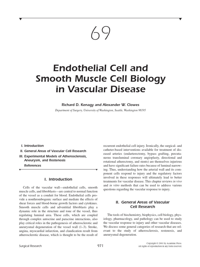 69 Endothelial Cell and Smooth Muscle Cell Biology in Vascular Disease ...