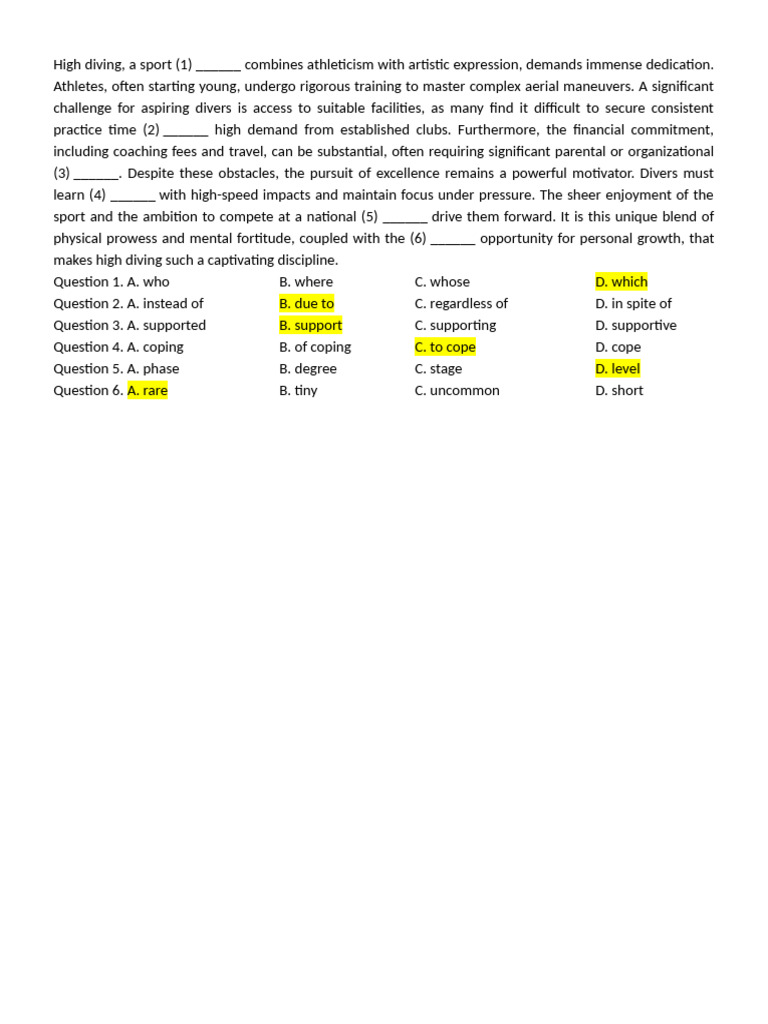 Close Test (Grammar and Vocabulary) | PDF