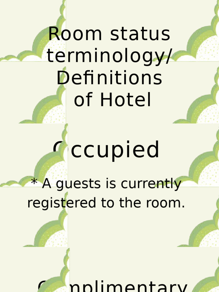 Hotel Room Status Definitions | PDF