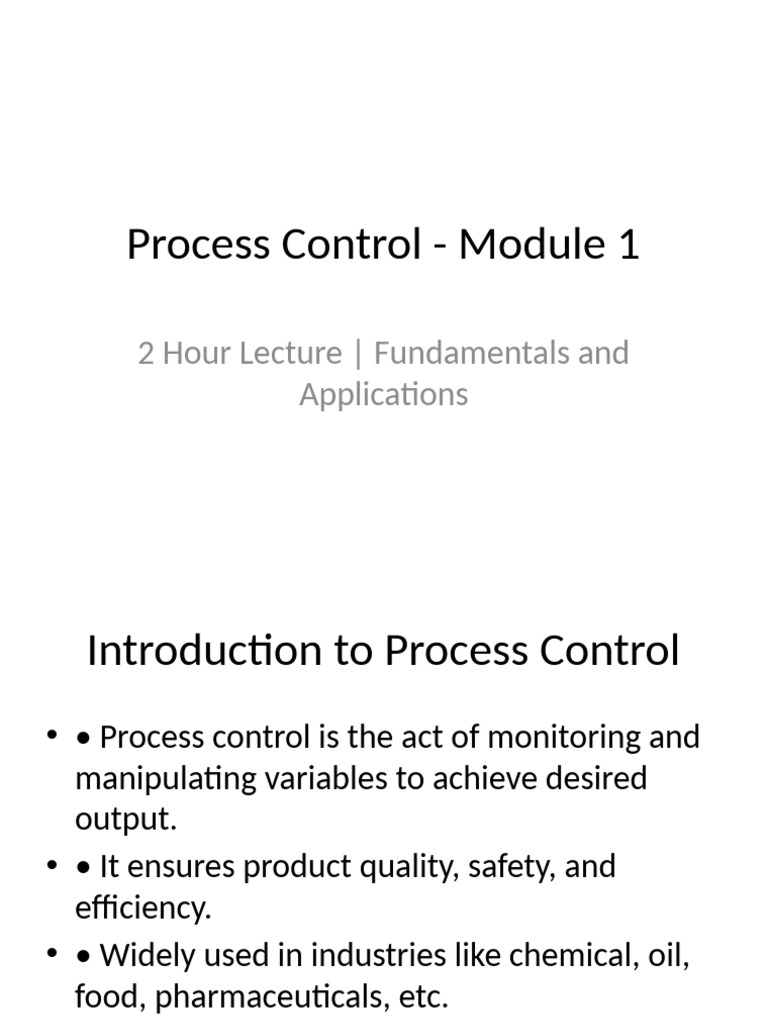 Process Control 2H Lecture Presentation With Examples | PDF | Control ...