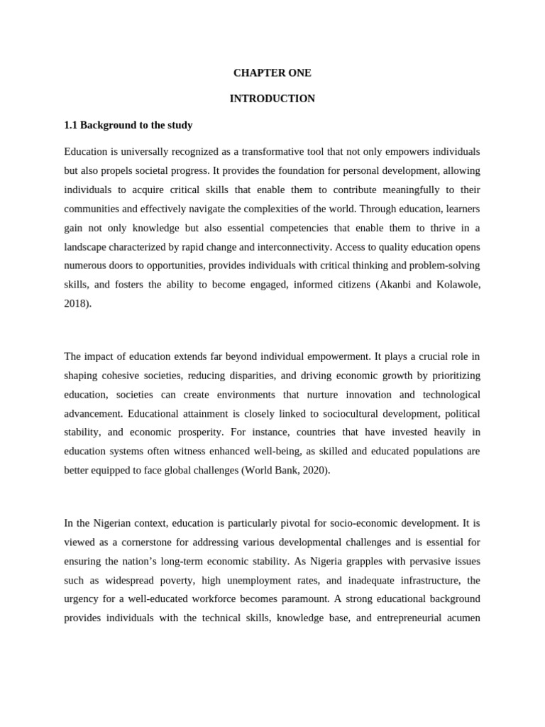 Importance of Education in Nigeria | PDF | Inquiry Based Learning | Science