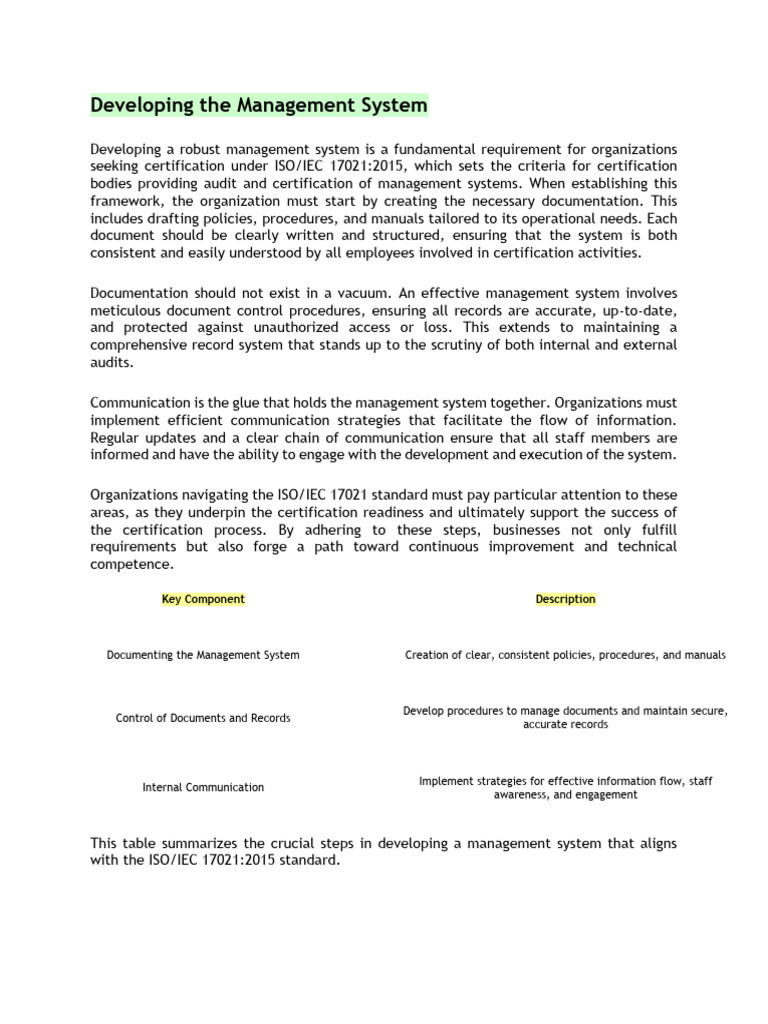 ISO/IEC 17021:2015 Management System Guide | PDF