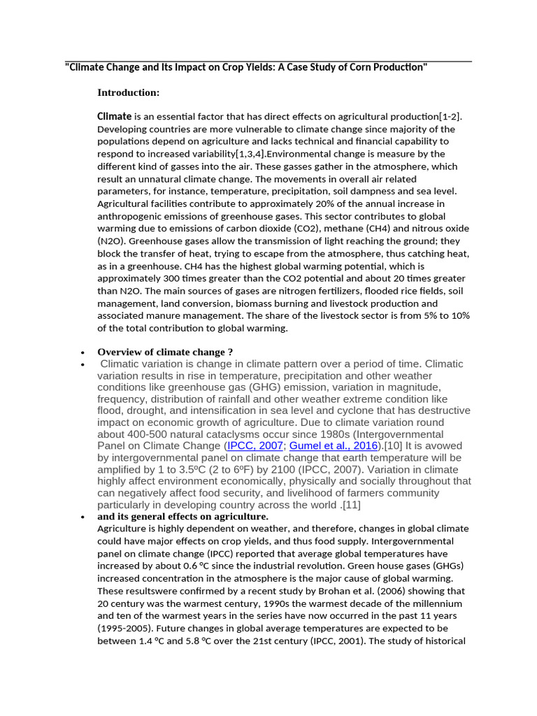Climate Change Effects on Corn Yields | PDF | Maize | Climate Change