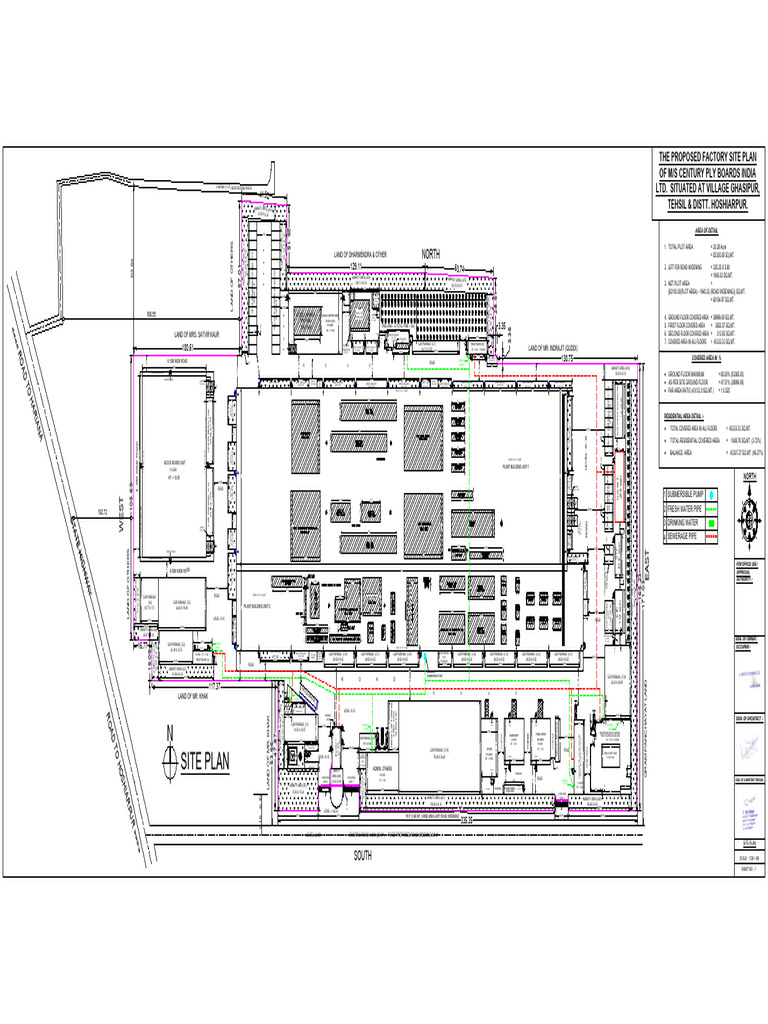 08 - Layout Plan - Sewage Water, Drinking Water, Green Belt, Electric ...