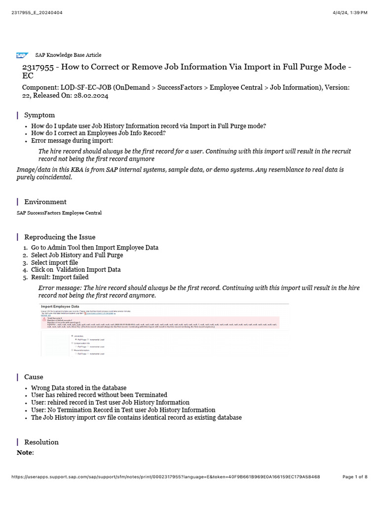 Full Purge Import for Job Information | PDF | Databases | Computer Science