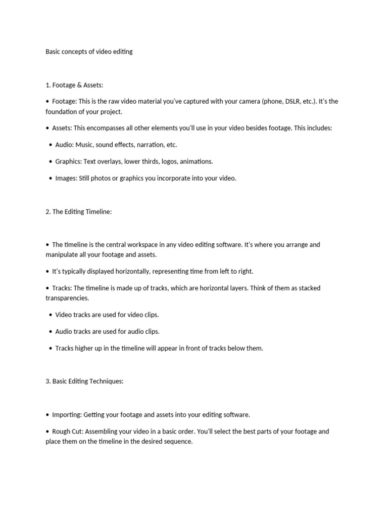 Fundamentals of Video Editing Basics | PDF | Editing | Video
