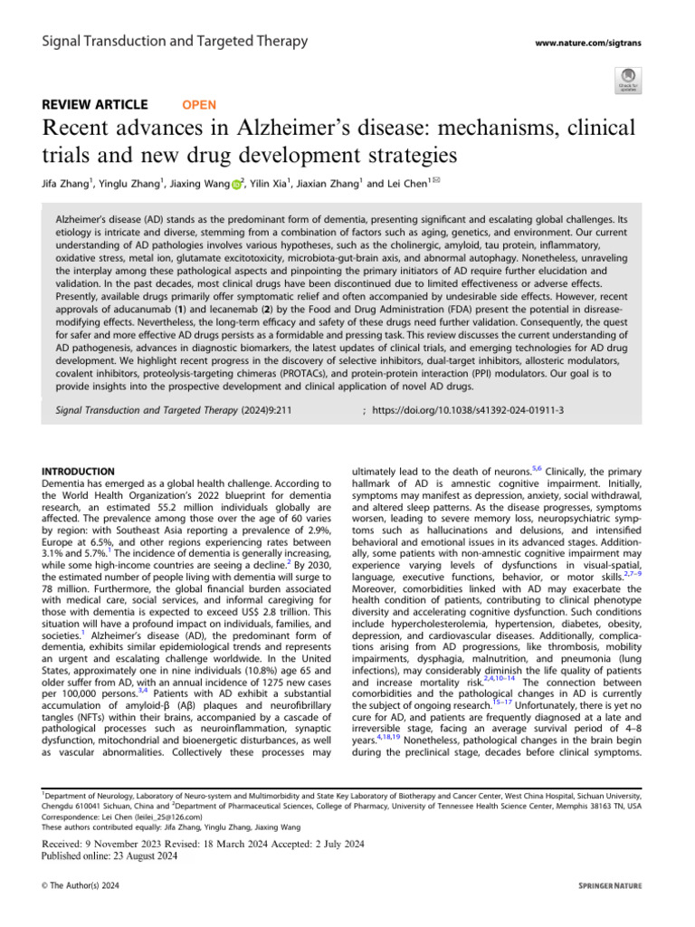 Advances in Alzheimer’s Disease Research | PDF | Amyloid Beta | Microglia