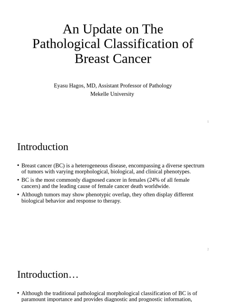 An Update on the Pathological Classification of Breast | PDF ...