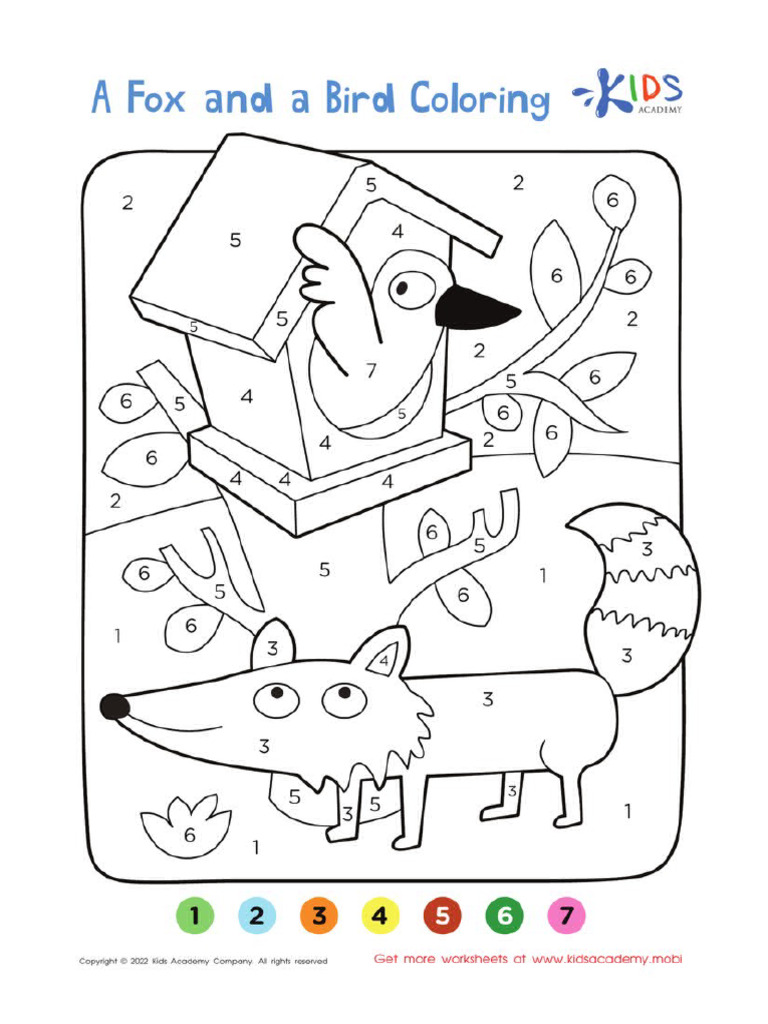 A Fox and A Bird Coloring | PDF