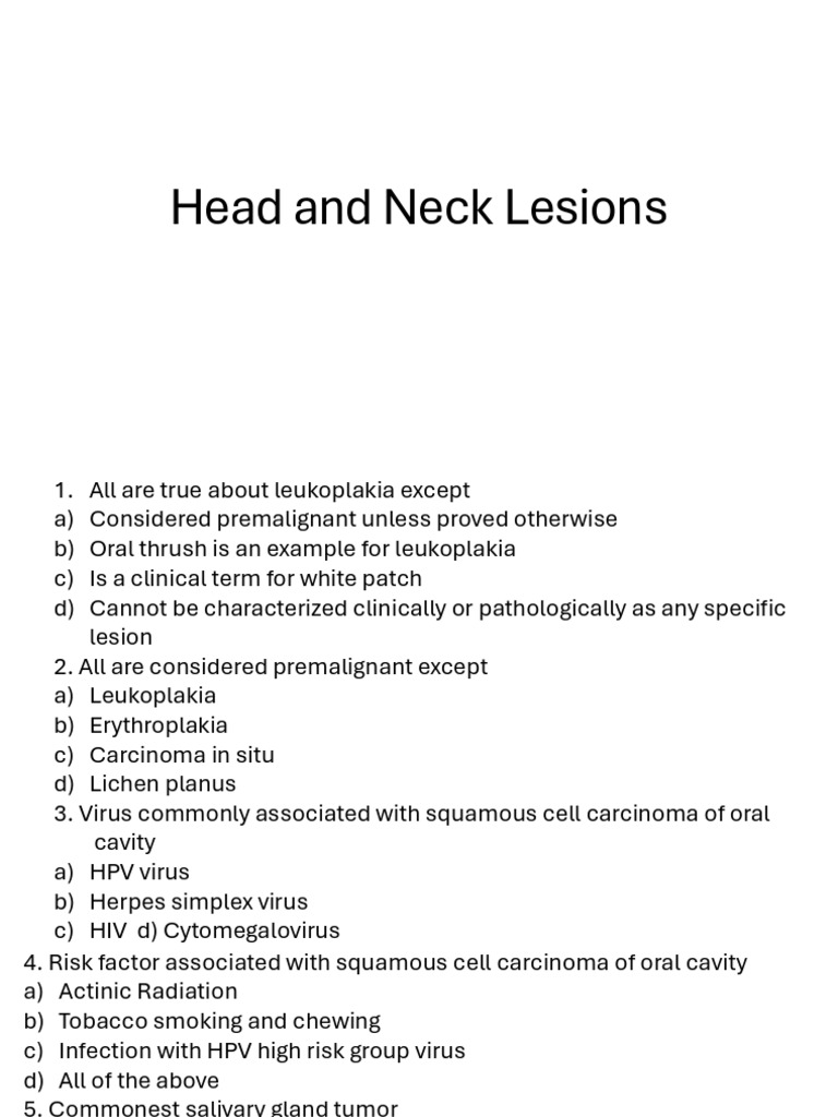 Understanding Head and Neck Lesions | PDF