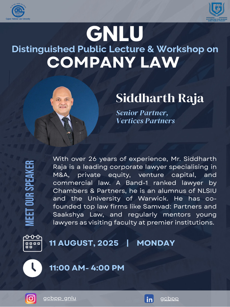 Corporate Law Workshop by Siddharth Raja | PDF | Business